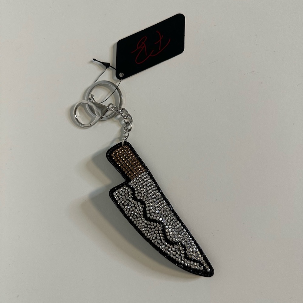 Rhinestone Knife Bag Charm Keychain